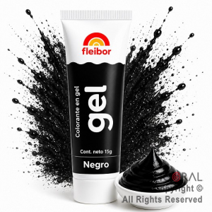 COLORANTE EN GEL FLEIGEL NEGRO X 15 GR (PACK X 4 UNIDADES)